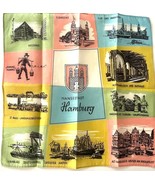 Vintage MCM Ladies Hankie Souvenir Hamburg Germany 11 x 11.5&quot; Colorful G... - €8,66 EUR