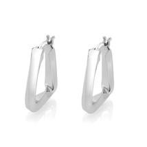 Women&#39;s Flash Gold Plated Elegant Twisted Square Shaped Hoop Fashion Earrings - £45.50 GBP+