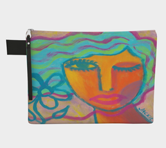 Original Abstract Art Canvas Wristlet Clutch Bag Purse Handbag Cosmetics Bag - £35.55 GBP