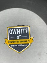 Project Child Safe Own it Respect it Secure it Hat Lapel Pin - $9.90