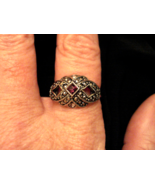 Avon STATEMENT RING February Birthstone Faux Marcasite Silver Tone sz 10... - £14.85 GBP