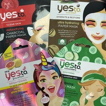 Yes to Face Mask Coconut Cucumber Tomatoes Grapefruit Mixed .33oz-.67oz Lot of 4 - £9.15 GBP