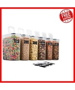 Stylish 135.5 Oz Airtight Cereal Canisters - 6 Pack BPA Free Kitchen Sto... - $70.23 CAD