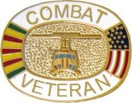 Vietnam War Combat Veteran Medal Flag Military Pin - £15.92 GBP