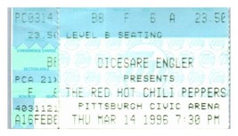 Rosso Caldo Chili Peppers Concerto Ticket Stub Marzo 14 1996 Pittsburgh - £35.82 GBP