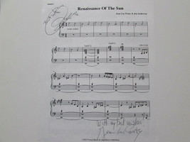 JON ANDERSON &amp; JEAN LUC PONTY HAND SIGNED SHEET MUSIC - $215.35