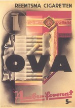 OVA Reemtsma Cigaretten 1929 - Cassandre (Art Deco Advert)- Framed pictu... - $32.50