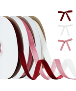 Velvet Ribbons Set, 3/8&quot; X 30Yd, Red, Pink, White, 3 Colors, 10Yd/Roll, ... - $271.89 MXN
