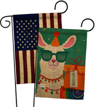 Cool Llamas Birthday - Impressions Decorative USA Vintage Applique Garden Flags  - £24.67 GBP