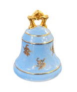 Limoges Castle France Rare Light Blue Bell 22k Gold Collector Piece - $606.86 MXN