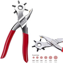 9&quot; Leather Hole Punch Heavy Duty Hand Pliers Belt Holes 6 Sized Puncher ... - £11.84 GBP
