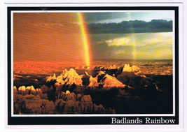 Postcard Badlands National Park South Dakota Sheep Mountain Table Rainbow - $3.47