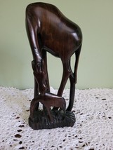 Carved Ironwood Giraffe and baby Wooden Sculpture Figurine Handmade - £11.03 GBP