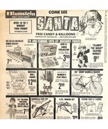 Come See Santa Christmas Gifts Advertisement 1963 Blumstein NYC DWDD17 - $54.84 CAD