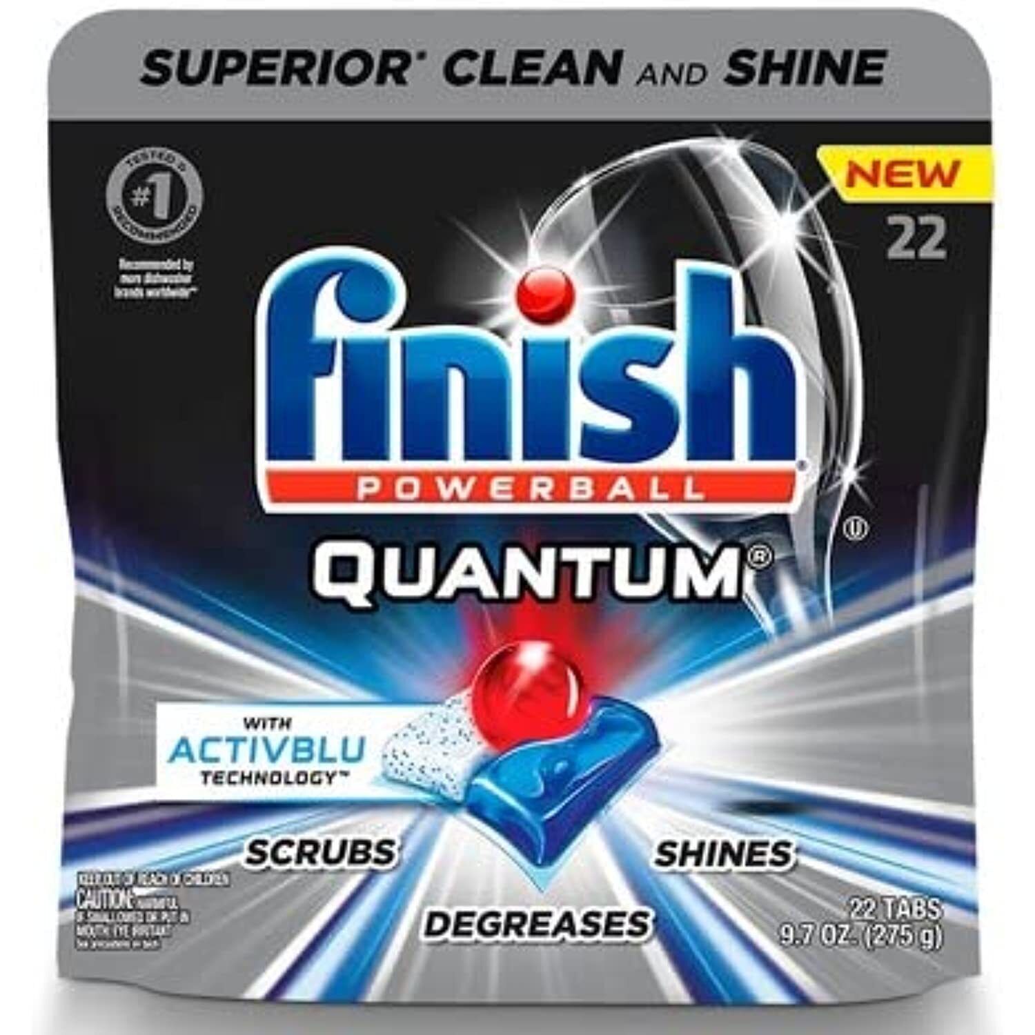Finish - Quantum - 22ct - Dishwasher Detergent - Powerball - Ultimate Clean & - $16.82