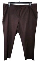 J. Jill Women&#39;s Dark Brown Essential Cotton Stretch Pull On Pants Zip Pockets 20 - £22.80 GBP