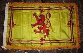 3X5 Scotland Lion Poly Nylon Sleeve with Gold Fringe Flag 3&#39;X5&#39; - £19.86 GBP