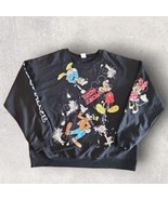 Disney Mickey Mouse Goofy Daisy Donald Minnie Mouse Black Sweatshirt - S... - £13.95 GBP