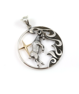 Aries Zodiac Sign Sterling Silver Pendants Charm with Golden Star - $1,564.20