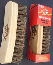 KIWI SHOE SHINE BRUSH 100% Horsehair 5.8&quot; X 1.8&quot; Oak Handle NEW 1 Brush/Pk - $7.42
