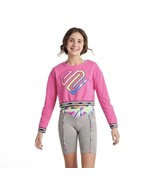 new JUSTICE girls J-SPORT Long Sleeve CROPPED TEE SHIRT + BRA sz L (12-1... - $299.16 MXN