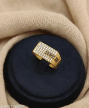 CZ/American Diamond vergoldeter Geschenkring für Männer Herren Verlobung... - £17.13 GBP