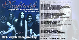 Nightwish Complete Discography 1997-2021 MP3 80 CD releases on 4x DVD Albums Liv - £15.87 GBP