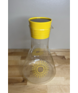 Pyrex Atomic Sun Gold Sunburst Glass Carafe Decanter Mid Century Juice P... - $16.00