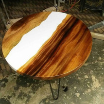 36 inch White round epoxy coffee table top , idle for use as centre table or as  - £1,568.97 GBP