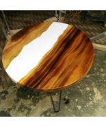 36 inch White round epoxy coffee table top , idle for use as centre tabl... - £1,549.65 GBP