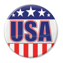 U S A  NEW Appreciation Button 2&quot; Patriotic Red/White/Blue USA Celebration - $8.14