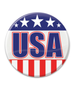 U S A  NEW Appreciation Button 2&quot; Patriotic Red/White/Blue USA Celebration - £6.41 GBP