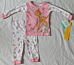 Baby Girls Pajamas Bambi Size 9 &amp; 18 Months Sleepwear NEW Thumper Sleep Outfit - £13.95 GBP