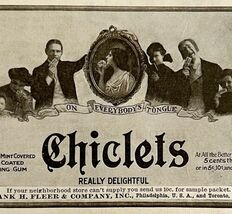 1906 Chiclets Chewing Gum Advertisement Candy Ephemera 5.5 x 3&quot; - $371.27 MXN