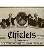 1906 Chiclets Chewing Gum Advertisement Candy Ephemera 5.5 x 3&quot; - $371.27 MXN