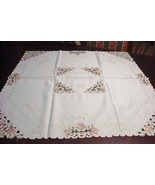 Fanco Tablecloth Floral Pink Cluster Of Roses, 36x36 New, Cutwork Border... - $599.65 MXN