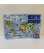 Usborne 300 Piece Atlas Jigsaw Puzzle The World EDC Publishing 23x16 New... - $24.37 CAD