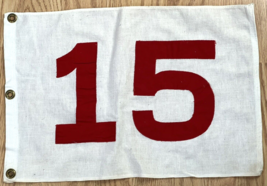 Vintage Course Flown Cotton Golf Pin Flag Hole 15 Stitched Country Club RED - £19.71 GBP