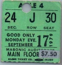 The Clash Concert Ticket Stub Septembre 17 1979 Detroit Michigan Premier US Tour - $133.42