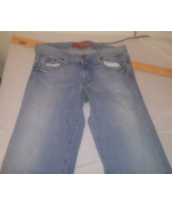 GUESS JEANS STRETCH DISTRESSED STRAIGHT LEG LIGHT BLUE WASH DENIM PANTS 29 - $22.23 CAD