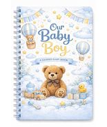 Baby Boy Memory Book | First Year Keepsake Journal, Teddy Bear Theme - $29.00
