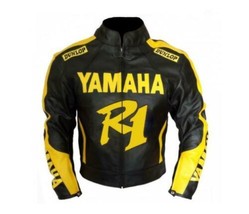 Yamaha R1 Full Grain Cowhide Leather Motorcycle Motorbike Jacket With Protection - £109.38 GBP