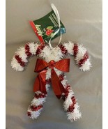 Christmas Candy Cane Ornament Red And White - Christmas House Merry - $27.01 CAD