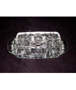 Vintage Anchor Hocking Clear Butter Dish Star of David Pressed Glass wit... - $18.81