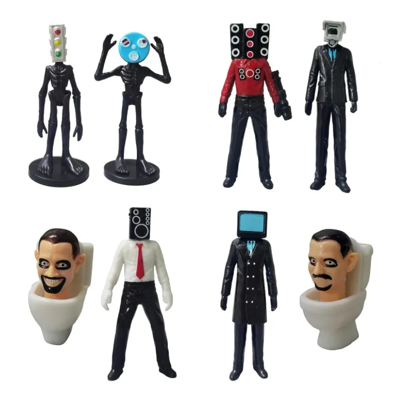 Skibidi Toilet Man Action Figures Cartoon Movies Character Model Toys for Kids - £15.68 GBP+