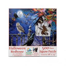 SUNSOUT INC - Halloween Birdhouse - 500 pc Jigsaw Puzzle by Artist: Lori Schory  - £22.14 GBP