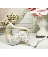 Vintage Ocean Atlantis Pretty Mermaid Girl With Beaded Tail Sitting Figu... - $56.09 CAD