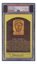 Carl Hubbell Signed 4x6 New York Giants Hall Of Fame Plaque Card PSA/DNA - £60.94 GBP
