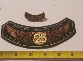 2008 Harley Davidson HOG Owners Group Rocker Patch &amp; Pin, 25th Anniversary - $15.00
