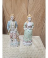 Vintage Pair Victorian Colonial Man Woman Figurines  - $24.50